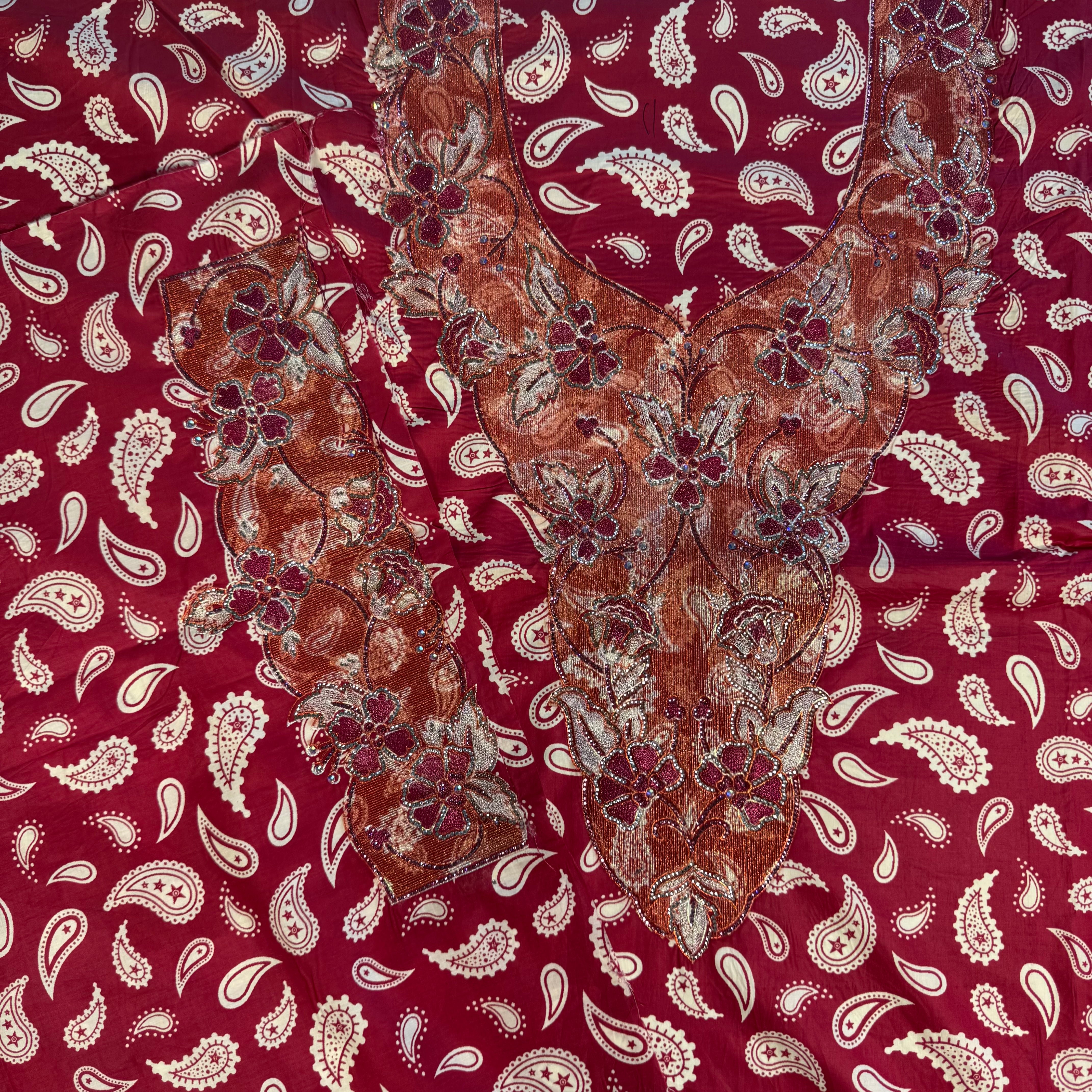 Laser cut Abaya with printed beads